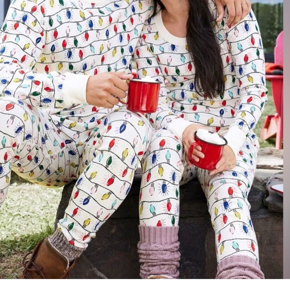 Hanna Andersson Other - Hanna Andersson Christmas Lights Pajama Pants Size Medium Cozy Holidays